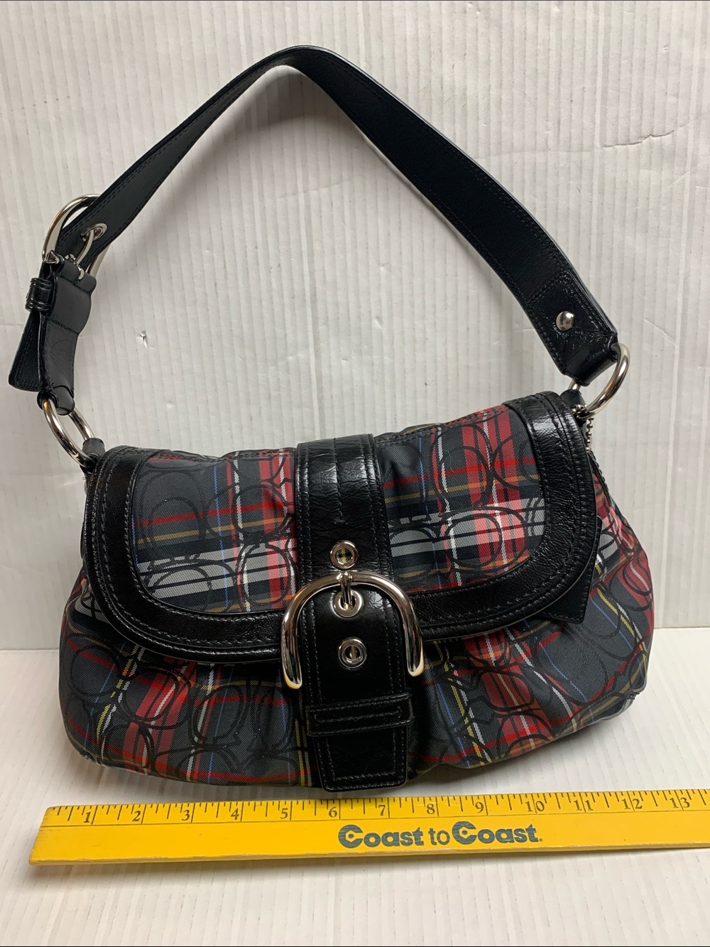 Coach Vintage Y2K Soho Flap Shoulder Bag Tartan Plaid F15485 - Picture 12 of 13